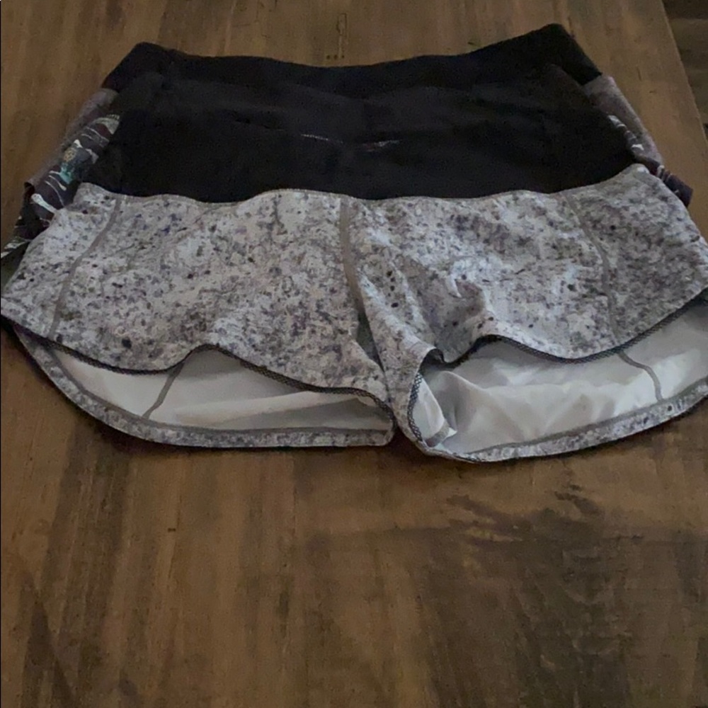 Lot of three size 4 lululemon speed shorts